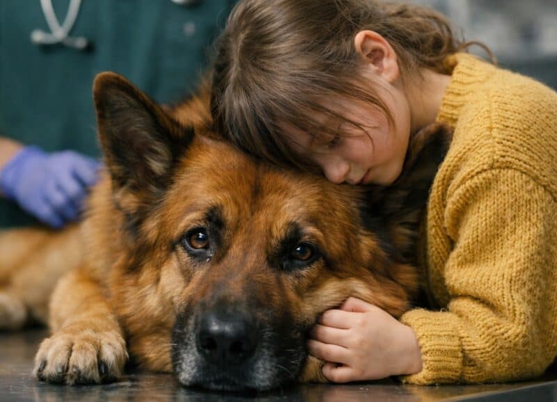 Ветеринар готовился усыпить служебную собаку после того, как та напала на полицейского, но в последнюю минуту в палату ворвалась маленькая девочка — и случилось кое-что неожиданное