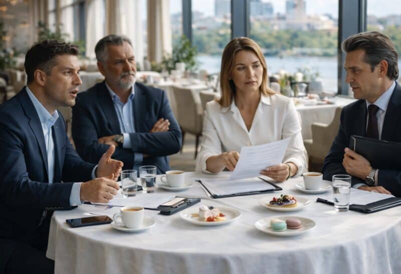 Миллионер привёл уборщицу на переговоры «для вида» и велел не произносить ни слова, взамен пообещав хорошую зарплату, но один её повергло всех в шок