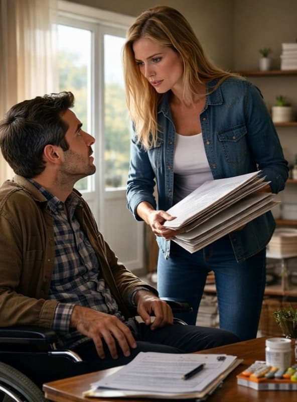 После пяти лет ухода за парализованным мужем я случайно услышала, как он смеётся с другим мужчиной и называет меня «бесплатной горничной» и «удобной дурой»