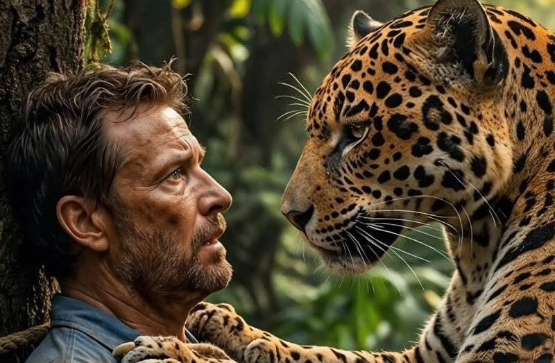 Ягуар нашёл мужчину, которого браконьеры привязали к дереву в самой глубине джунглей и оставили одного: но то, что сделал хищник, повергло его в настоящий шок