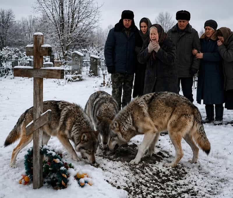 Во время похорон семилетнего мальчика из ниоткуда появились волки и начали раскапывать свежую могилу: присутствующие в ужасе пытались прогнать зверей, пока отец ребёнка внезапно не приказал немедленно раскопать могилу обратно